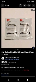 3M Quick Headlight Clear Coat Wipes 2x Pack 