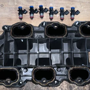 Under side of upper intake before cleaning
