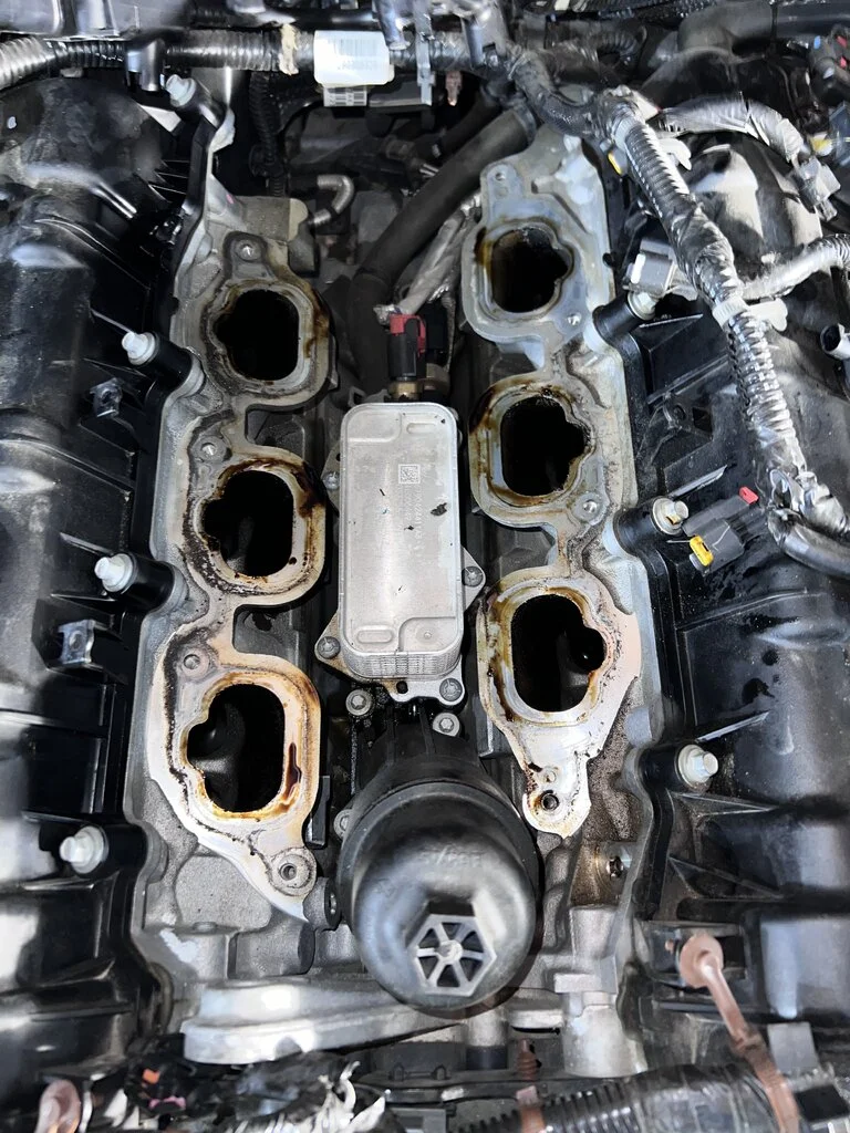 Lower intake removed - lots of cleaning to do
